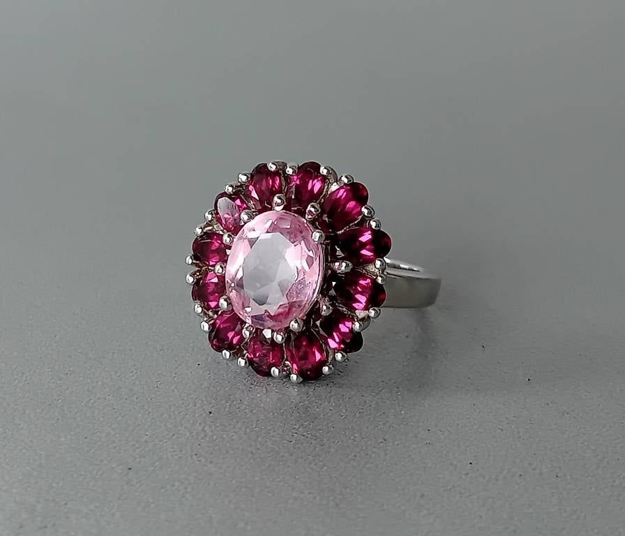 Anelli: Ring mit Kunzitquarz und Rhodolith Silber – Usato da Stans venduto da wer_fd5f