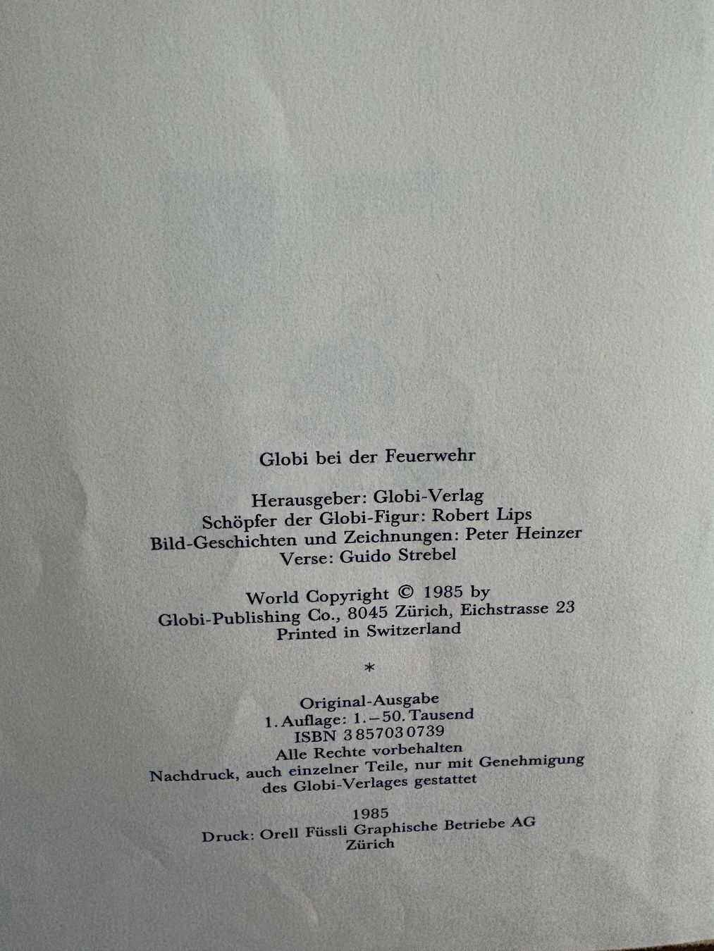 Bücher: Globi bei der Feuerwehr – Gebraucht aus Zürich von sch_kqj7 1