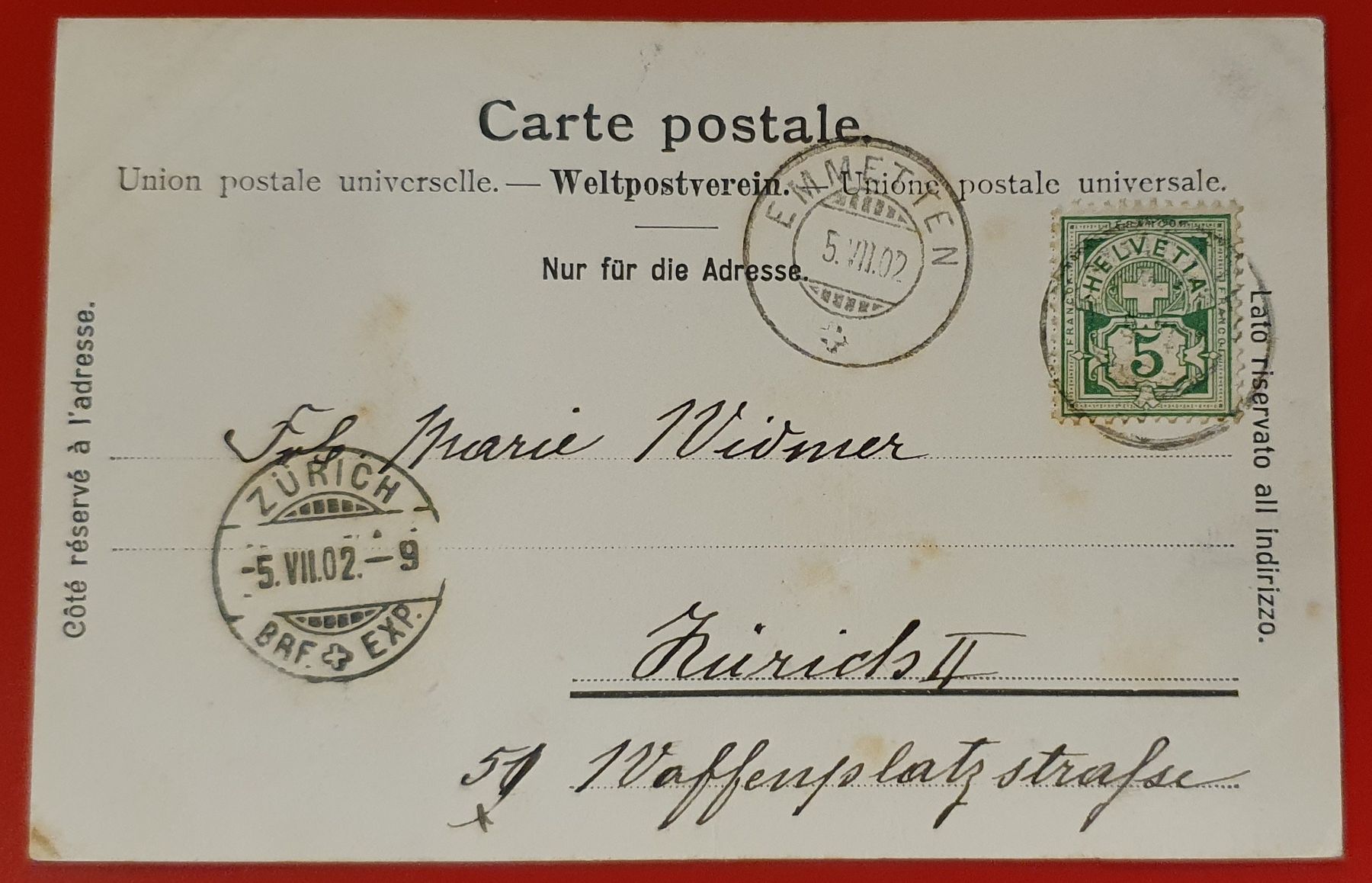 Cartoline postali: Unterwaldner Aelpler 1902 – Usato da Kreuzlingen venduto da Rschweiz1 1