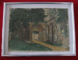 Aquarell: Kreuzgang Kloster