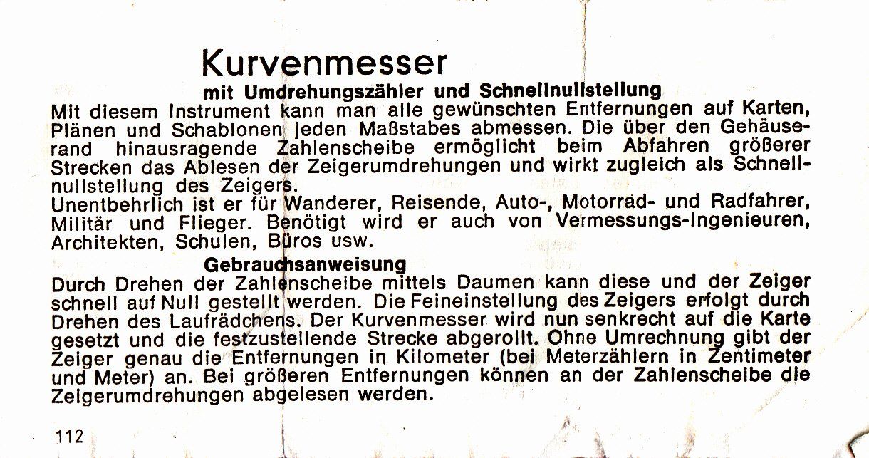 Misurare: Wanderkarten Kurvenmesser – Usato da Würenlos venduto da KKMeister 7