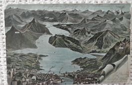 Luzern 1905, See und Berge   Fehlerhafte Rückseite