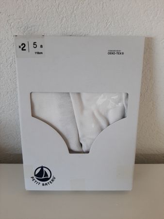 Petit Bateau 2-er Set Unterhosen aus Baumwolle weis Gr. 110