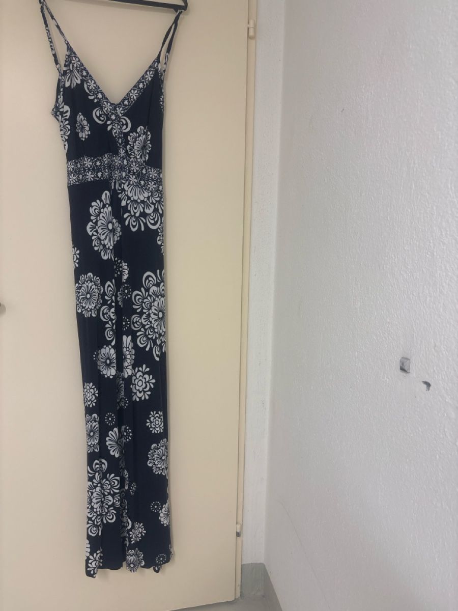 Vestiti: Maxikleid Blumenmuster Dunkelblau Weiss Grösse L – Usato da Wallisellen venduto da ASZT 2