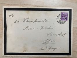 Bedarfsbrief mit Trauerkarte, Rickenbach 13.IX.35