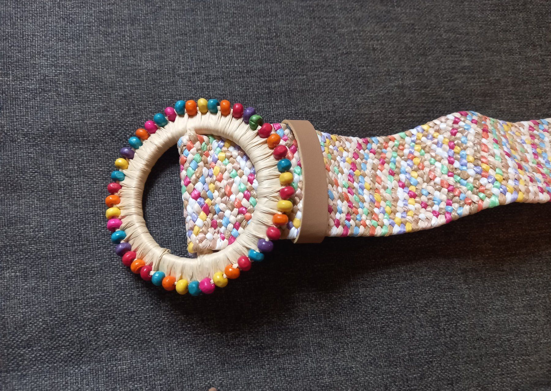 Cinture: Boho-Stroh Sommergürtel buntem XRIK – Nuovo e nell'imballaggio originale da Lausanne venduto da FASHION-WORLD-SHOP 1