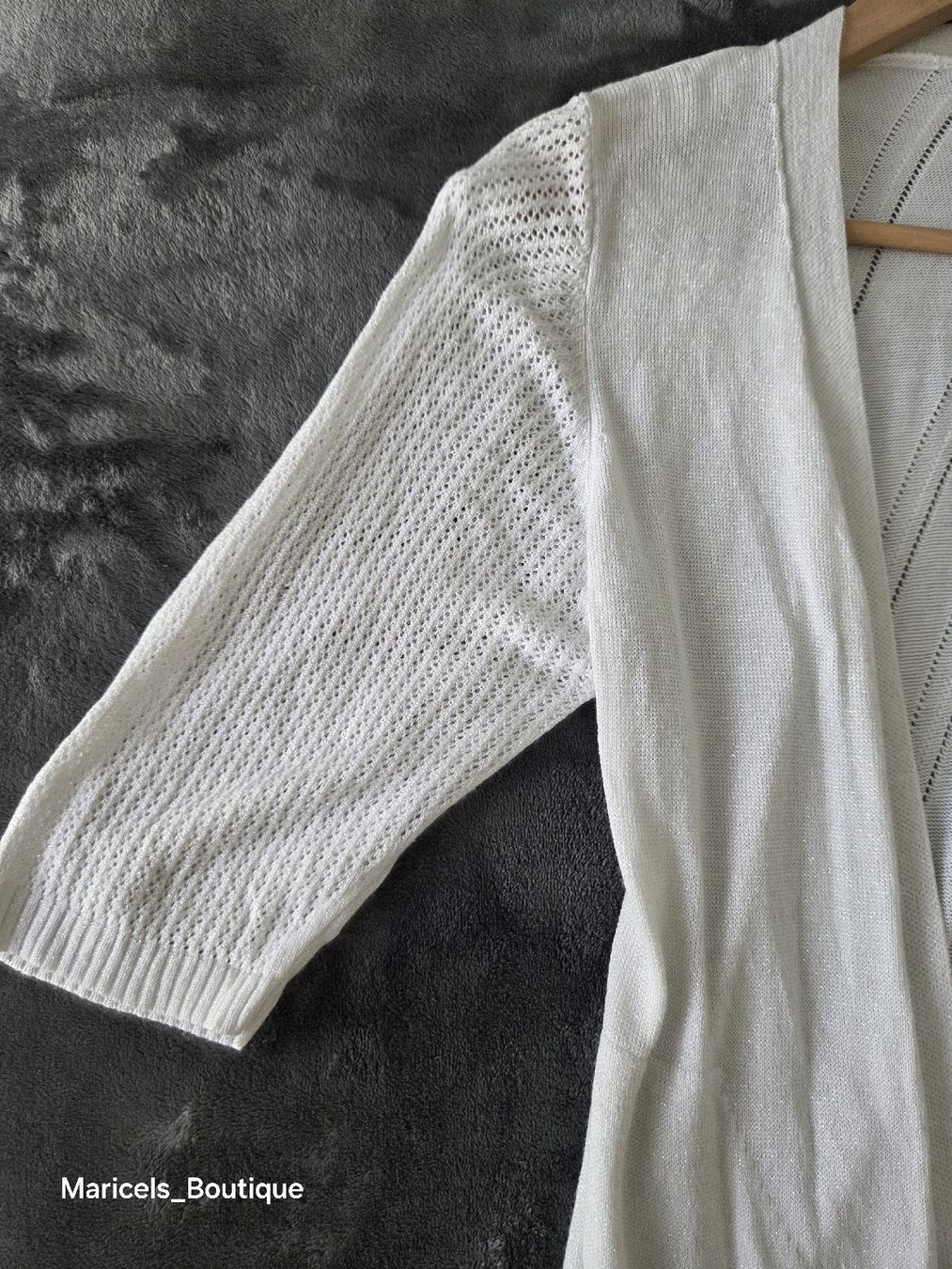 Bolero: Cardigan white short sleeves size S to M with glitter  – Usato da Winterthur venduto da Maricels_Boutique 8