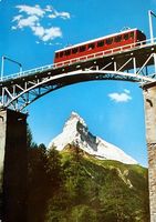 ZERMATT Gornergratbahn auf Findelnbachbrücke