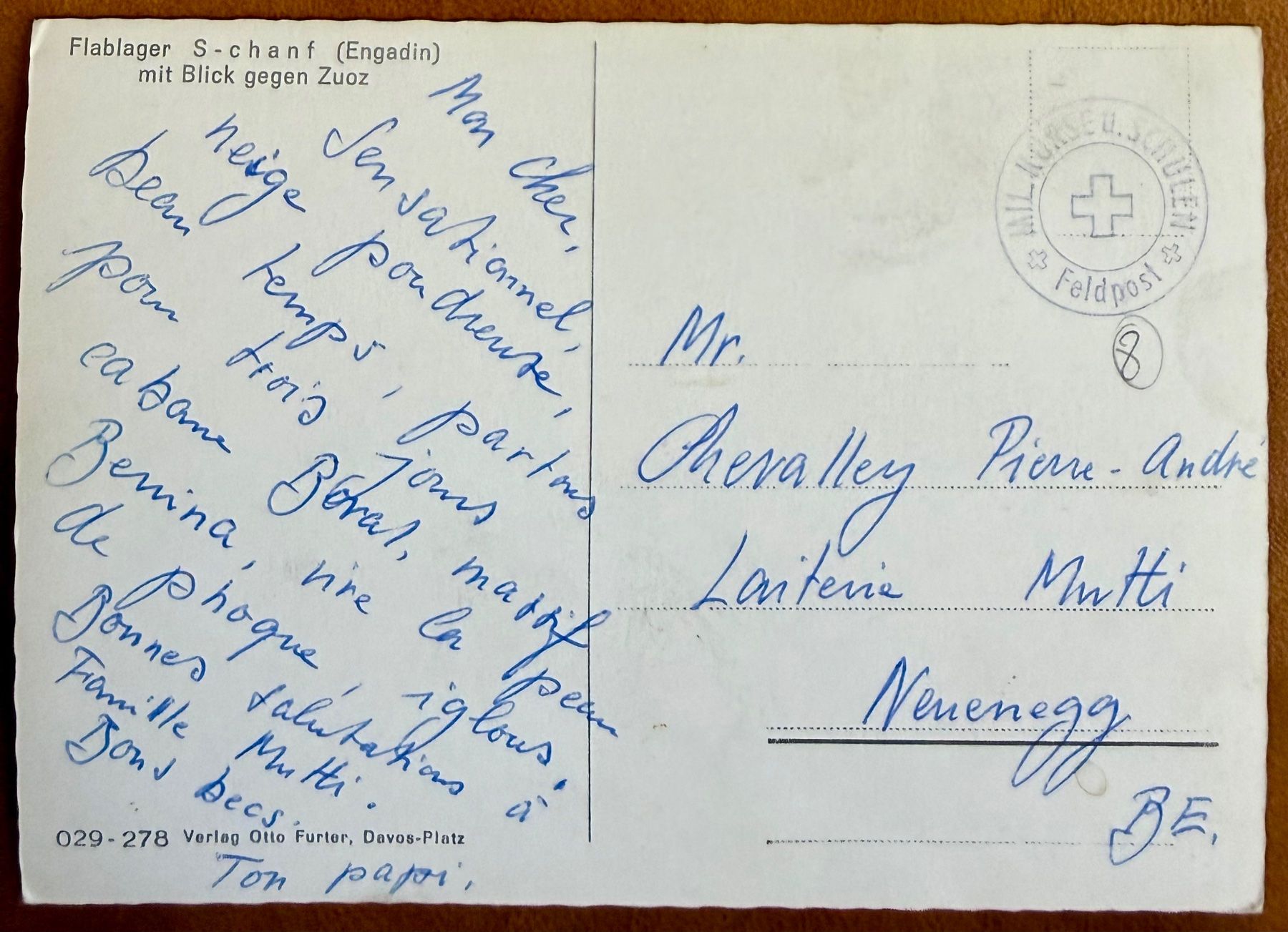 Cartoline postali: S-Chanf - Flablager 1950 – Usato da Lutry venduto da Ediego 1