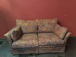 Schlafsofa mit bunten Muster, gebraucht, 2-Sitzer 2m x140cm