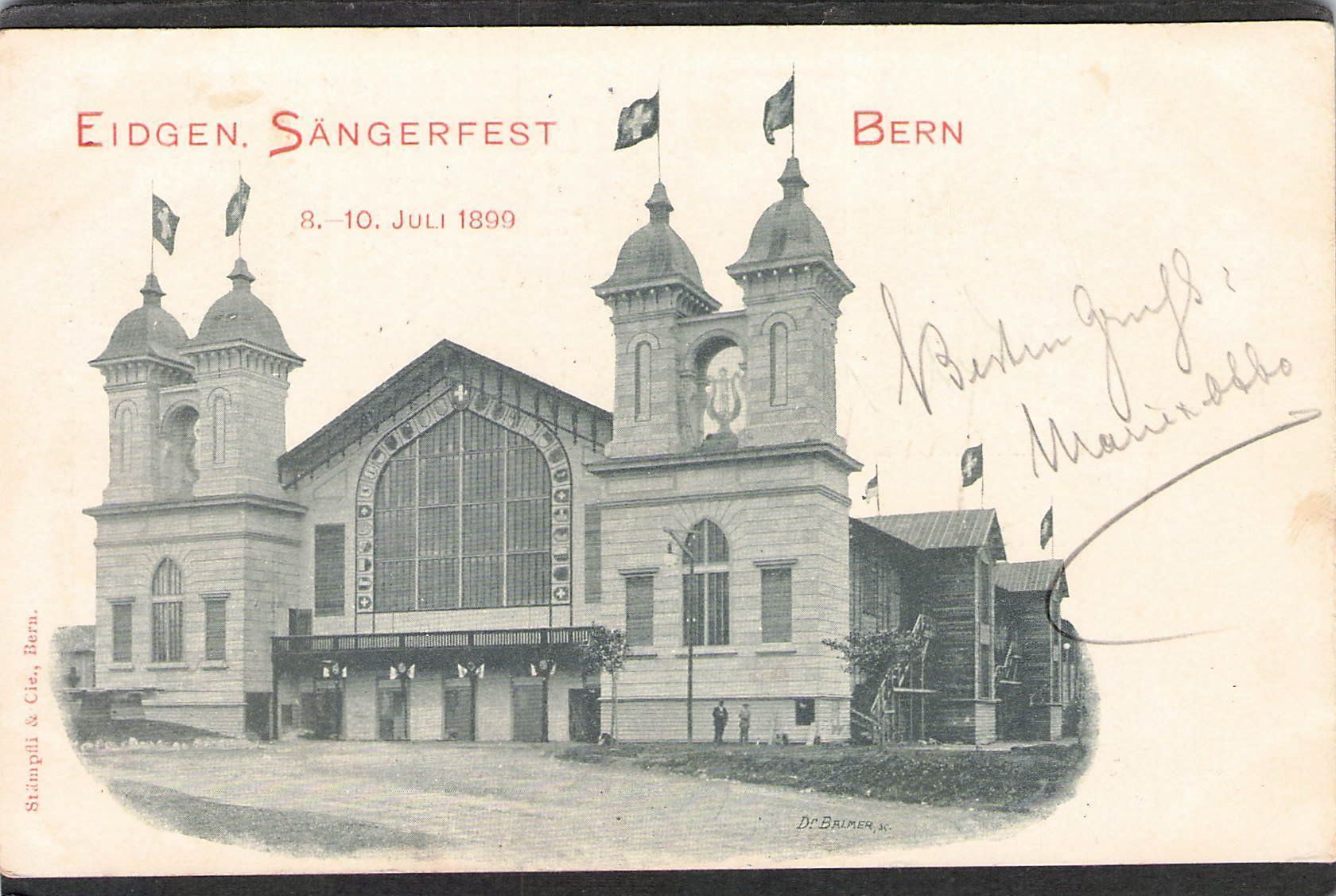 Cartoline postali: ^Eidg. Sängerfest Bern 1899 , gel – Usato da Reichenburg venduto da Pipo-67