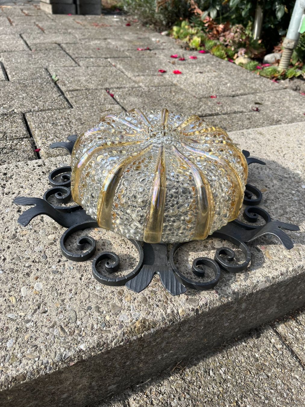 Lampes: Wand- oder Decken-Leuchte Glas Metall vintage – D'occasion à Montlingen par Giardini13