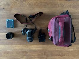 Canon EOS 550D DSLR + EF 50mm f/1.8 II + EF-S 1855mm IS II