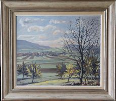 Herbstlandschaft, Öl auf Platte, Schweizer Künstler