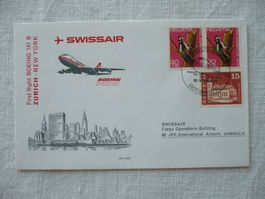 1971 SWISSAIR 1. Flug B-747 Zürich - New York