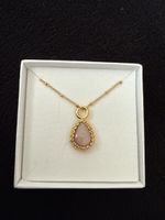 Elegante Halskette mit Mondstein Zimt Anhänger, Neu