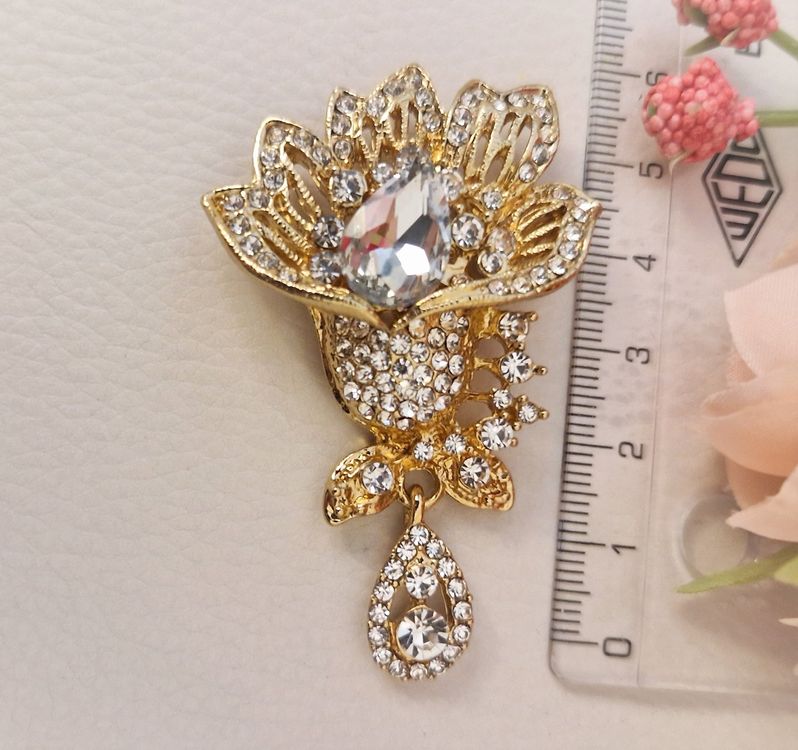 Bloem Broche, Mode Strass Broche, Vintage Elegante Unieke Kristallen Broche, Pin-insignes, Bloemen Broche Pin, Accessoires Sieraden Geschenken, brochenaald, bruidssieraden