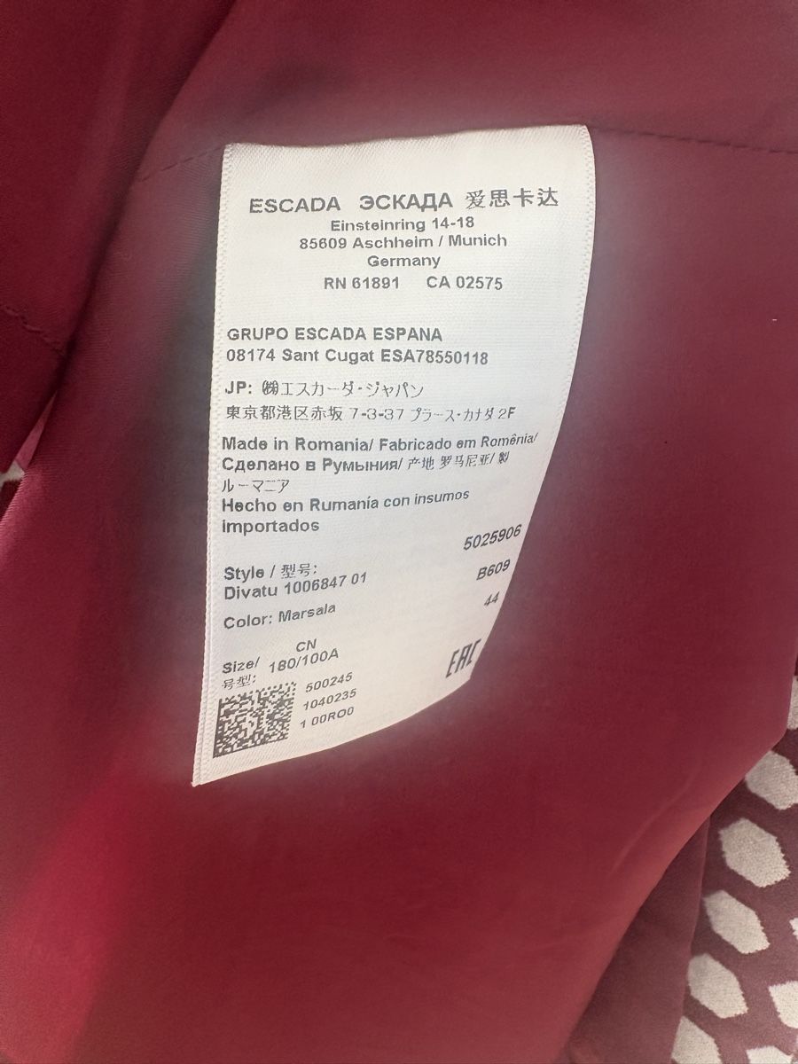 Escada Vestiti: Escada Kleind 44 Farbe Marsala – Usato da Lugano venduto da jw2602 3