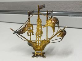 Echt Silber Schiff mit Box 43gr. 12 x 10cm //i566