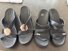 2 Paar Crocs Sandalen schwarz Damen Grösse 41 gebraucht