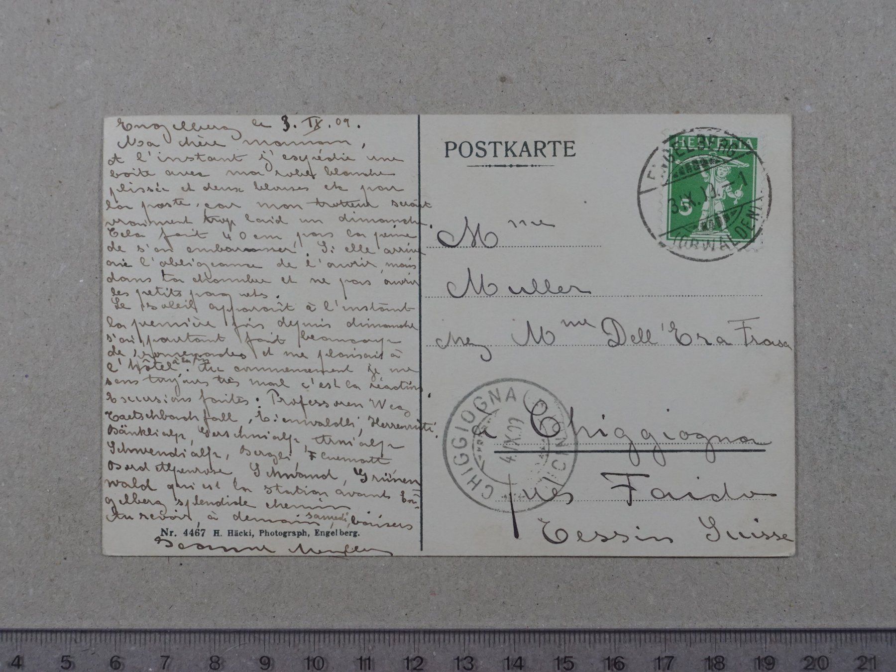 Cartes postales: Engelberg, Horbisthal, Titlis, 1909 – D'occasion à Lenzburg par fh1 1