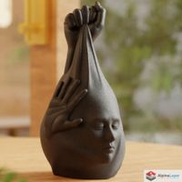 Tension Sculpture | Abstract Black Art Piece - 3D Printed