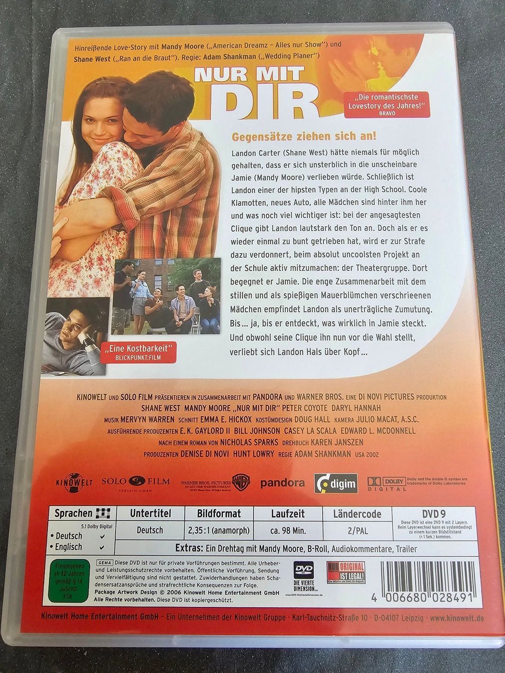 Tutti i DVDs: DVD - Nur mit dir (Romanze mit Mandy Moore) – Usato da Biberist venduto da Foolio0 1