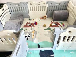 Baby- Laufstall Graue Park - Baby Care Playpen