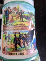 Bierkrug Souvenir, Militärdienst, Keramik, Zinn-Deckel, g...