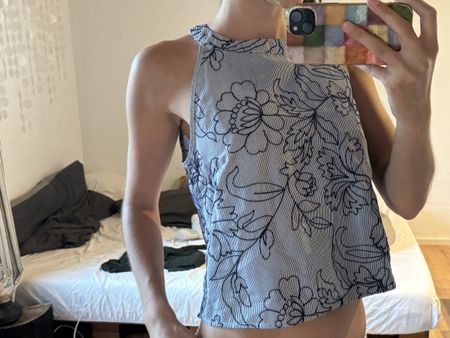 top My star avec broderie bleu, taille S 