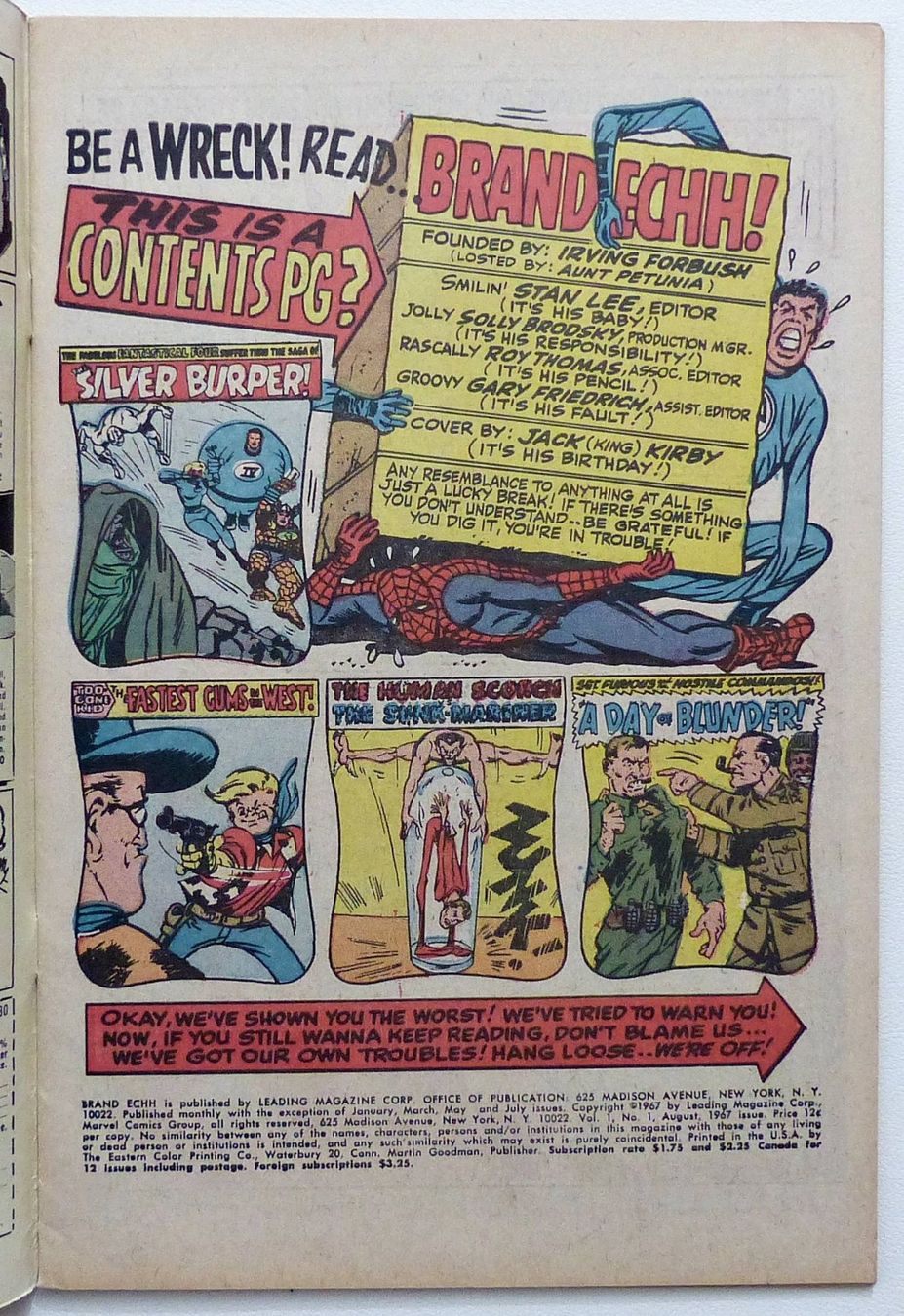 Fumetti: NOT BRAND ECHH #1 🔑 KEY ISSUE 1ST MARVEL PARODY COMIC 1967 – Usato da Lugano venduto da YouWantUS 2