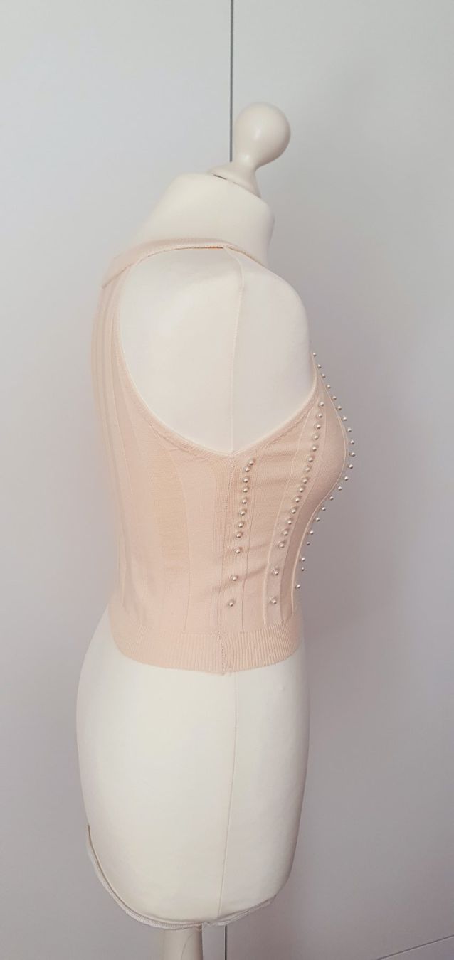 Top: Top mit Perlen Gr. 34 beige – Usato da Stansstad venduto da InStyle8 3