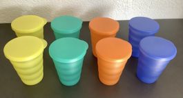8 Tupperware Becher mit Deckel bunt guter Zustand