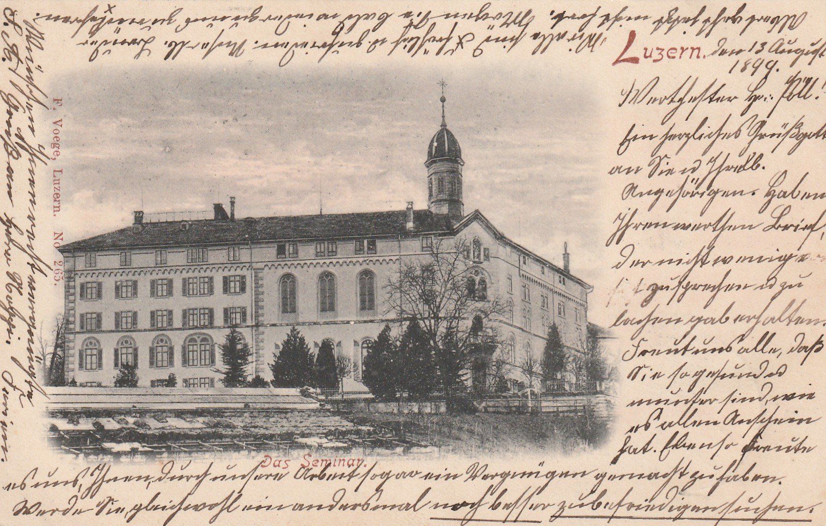 Cartoline postali: LU - Luzern - Das Seminar - 1899 – Usato da uttwil venduto da Koehlerfred