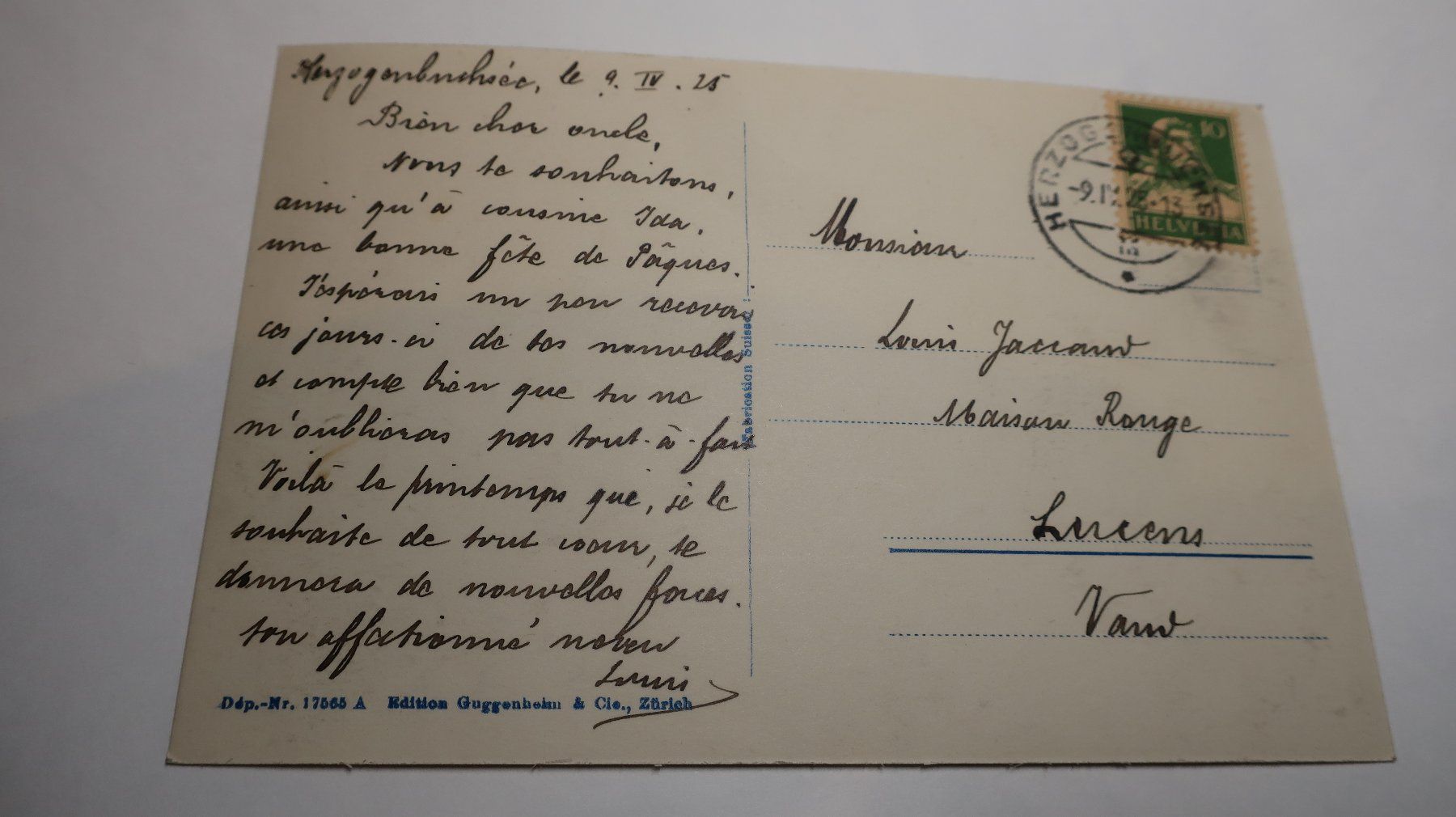 Cartoline postali: Herzogenbuchsee Kirche 1925 – Usato da Cormoret venduto da Pascalll2001 4