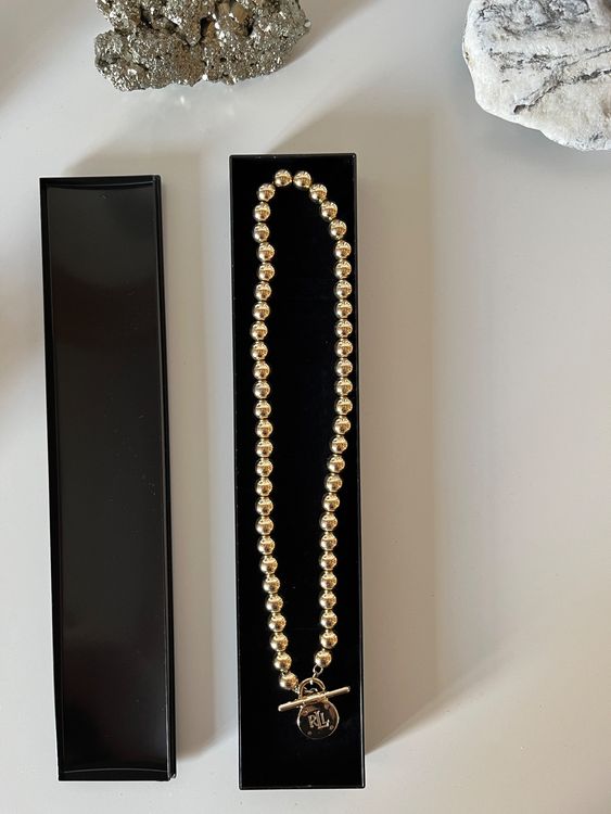 True Decadence - Collier avec nœud et fausses perles - Doré