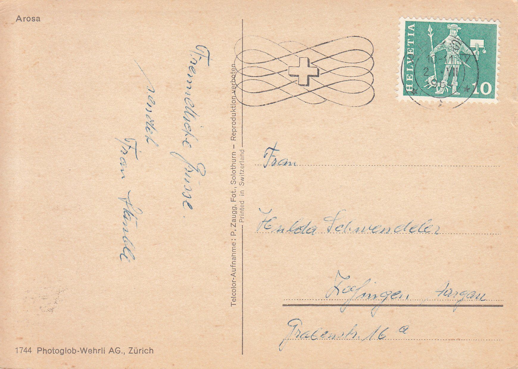 Ansichtskarten: Arosa 1964 – Gebraucht aus Bürglen TG von StampGraf 1