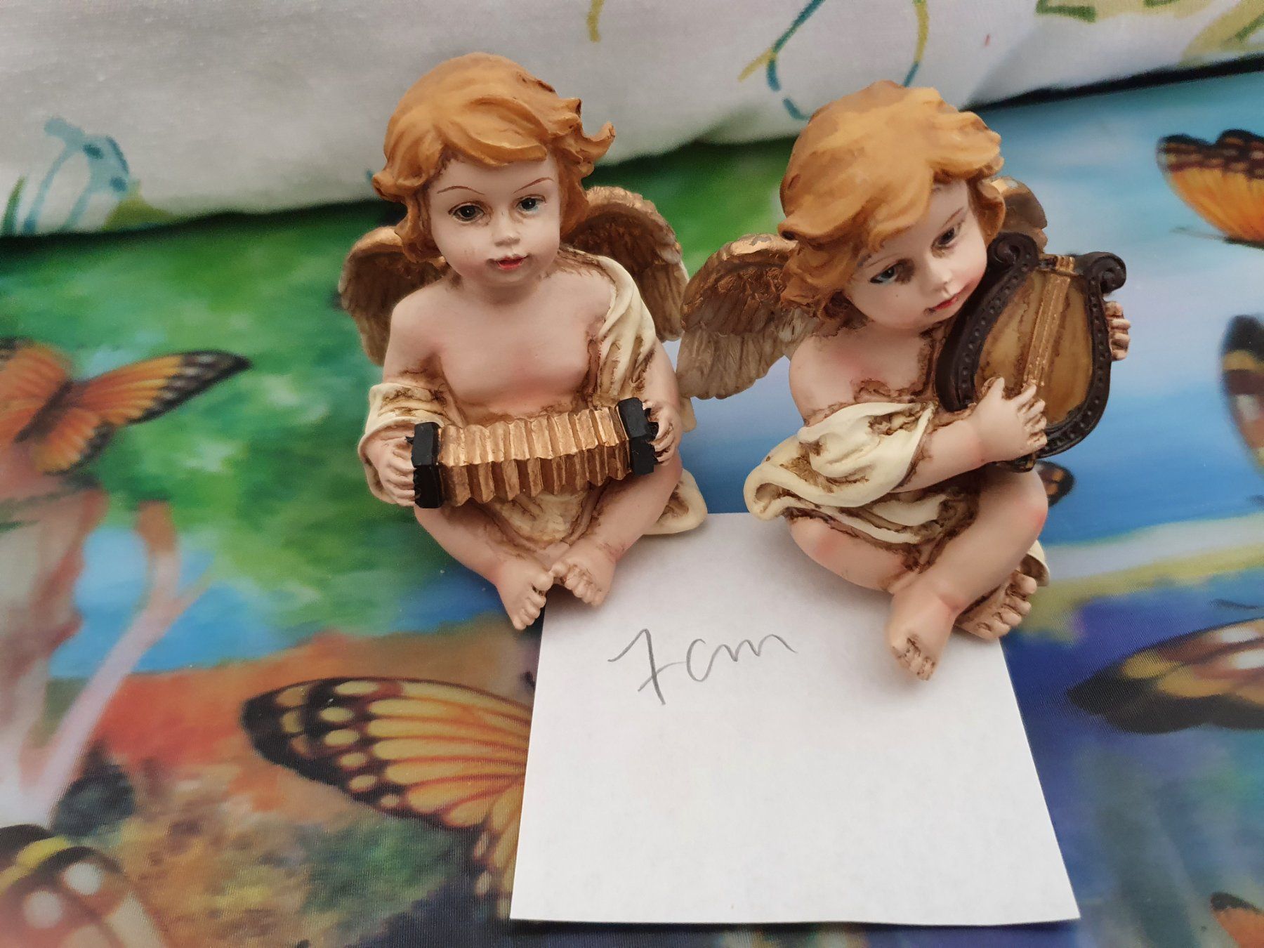 Statuette: 2 Gilde Engel mit Harfe & Ziehharmonika – Usato da Klingnau venduto da Fee1960 4