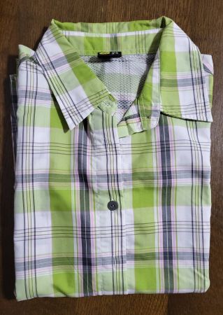 Wanderbluse weiss-grün-blau-rosa kariert – 42 – SALEWA