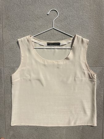 Haut sans manches femme soie beige taille M/L