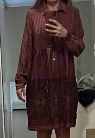 Kleid Herbstkleid Gr. S Punkte & Paisley Muster Retro 🍂