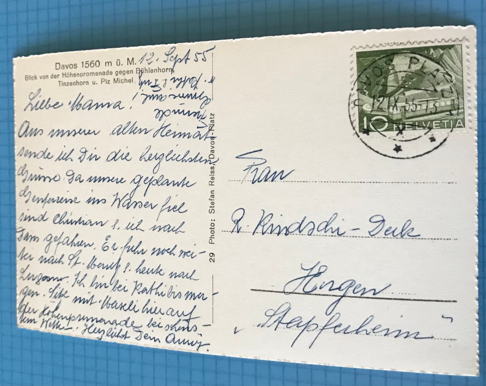 Cartoline postali: Davos 1560 mü.M – Usato da Uznach venduto da Chrisanteme 1