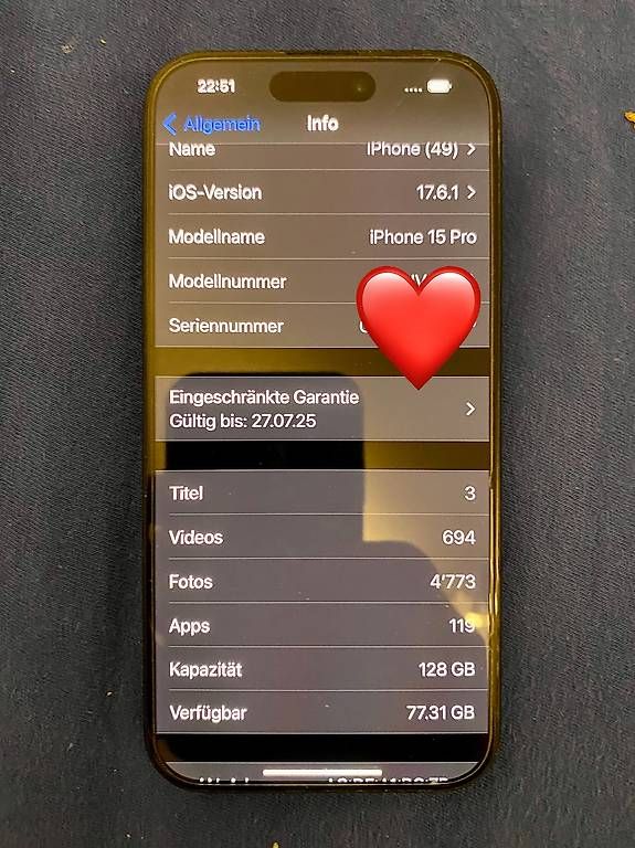 Telefoni cellulari / Smartphones: I phone 15 pro 128GB – Usato da Hinwil venduto da Bapo1976 2