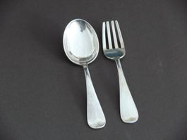 Silber Löffel und Gabel mit Gravur (Silveli)