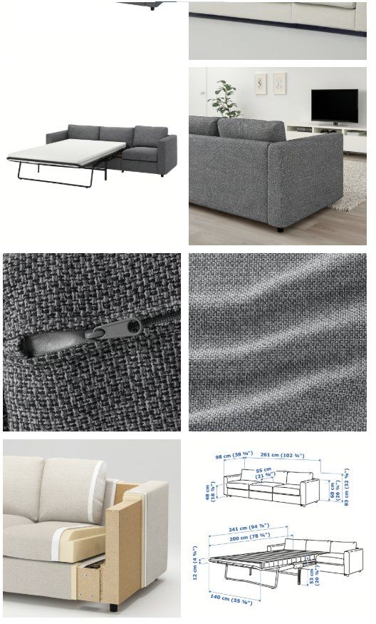 Ikea Divani: IKEA VIMLE Bettsofa 3er grau – NEUWERTIG – Nuovo (secondo la descrizione) da Brig venduto da gia_dpv8 3