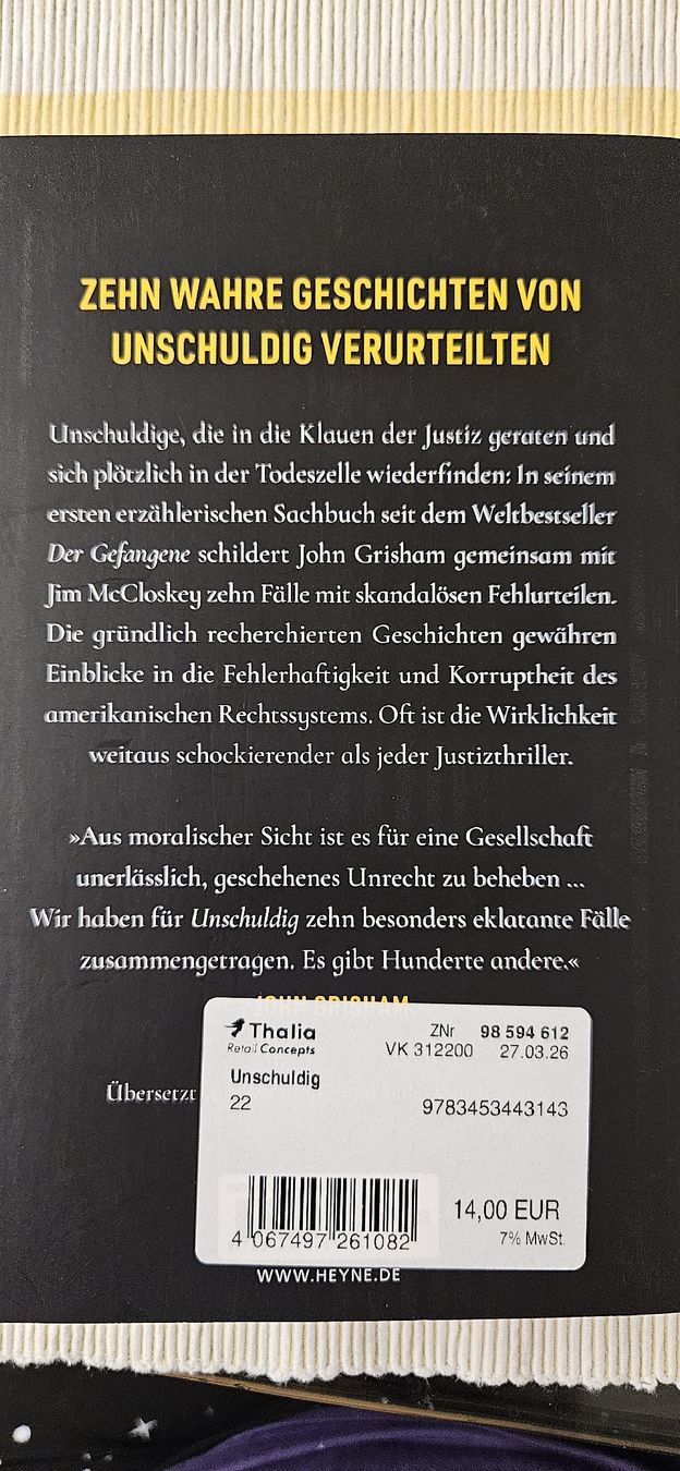 Libri: John Grisham Jim McCloskey Unschuldig  – Usato da Basel venduto da Melibu 1