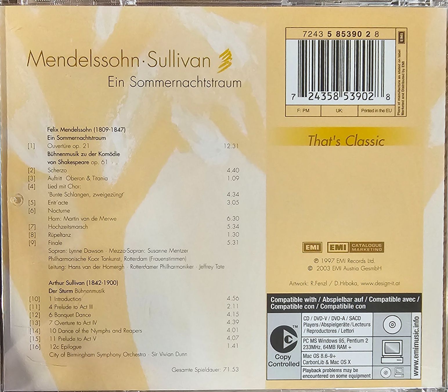 CD: Mendelssohn / Sullivan - Ein Sommernachtstraum – Usato da Wahlen b. Laufen venduto da Cg10 1