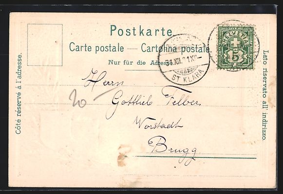 Ansichtskarten: Passepartout-Lithographie Basel, Münste – Gebraucht aus Berlin von bartko-reher 1