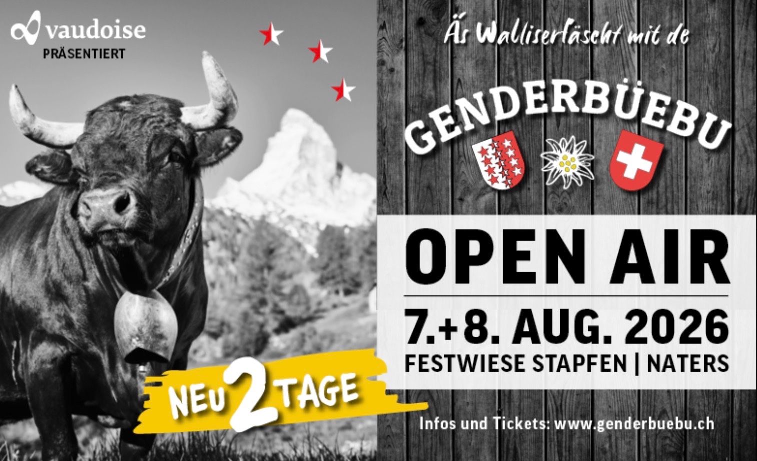 Billets: 2 Genderbüebu Tickets Samstag – Neuf avec emballage d'origine à Steg VS par Mbrennerch 1