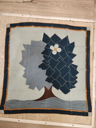 Carré GRES PARIS soie motif abstrait vintage femme 